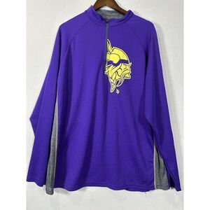 MN VIKINGS NFL Men's Quarter Zip Long Sleeve‎ Shirt Size XXL Multicolor
